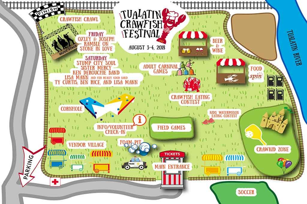 Tualatin Crawfish Festival map.