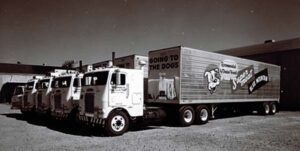 Hervin Company's fleet of delivery trucks