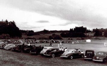 Tualatin Oregon… Going to the Dogs with Blue Mountain Pet Food Everybody for miles around would come to watch the Tualatin Town Team play baseball games on an open field along Nyberg Road. The white building on the right was the rest room facility. Hervin Company later developed this area into a pet food manufacturing plant.