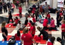 TVF&R, Tigard Police and Valley Catholic teach Hands-Only CPR at Washington Square Mall