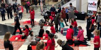 TVF&R, Tigard Police and Valley Catholic teach Hands-Only CPR at Washington Square Mall