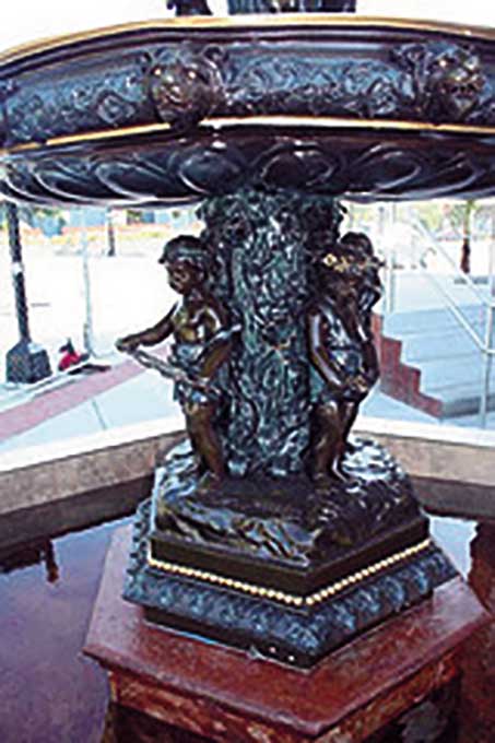 Fountain in from of VFW building imported from Italy.