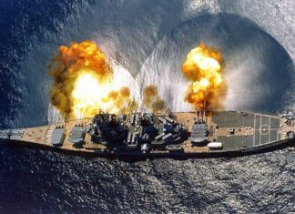 “Don’t Shoot, We’re Republicans” USS Iowa fires a full broadside, July 1984