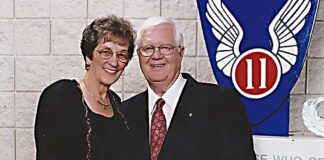 Tualatin Purple Heart recipient shot down on an Army Birddog flight in Vietnam while on a Sniffer Mission. His widow remains active in veteran support activities Smiths at 11th Airborne reunion in 2005.