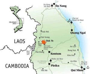 Map showing Dak to area in Vietnam.