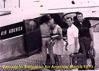 Dave Dehart next begins a sixteen-month tour in Vietnam working undercover with Espionage Agents in plain sight Boarding flight to Saigon to meet with buddy, Sammy Little. The two American civilians are a Doctor and a Nurse with the Volunteer Physicians of Vietnam who work in the Can Tho Provincial Hospital. The man in the khakis is a CIA pilot.