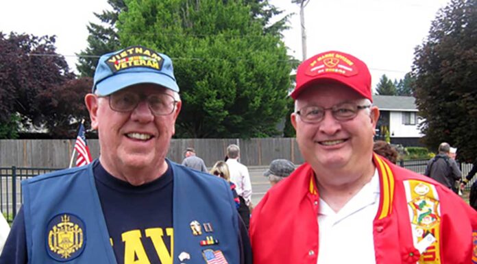 Tualatin Man Was Involved in the First Major Vietnam Military Offensive as a Naval Officer Jerry is a proud member of Sons of American Revolution. He joins Tony Rizzutto, past VFW Post 3452 Commander, at 2014 Memorial Day event.