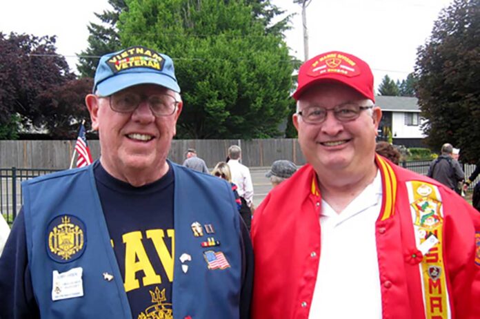 Jerry is a proud member of Sons of American Revolution. He joins Tony Rizzutto, past VFW Post 3452 Commander, at 2014 Memorial Day event.