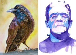 What do you get when you mix up science and art? Crow and Frankenstein's Monster
