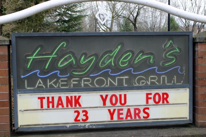 Charlie Sitton and his partner leased their restaurant space to Hayden’s Lakefront Grill for 22 years.