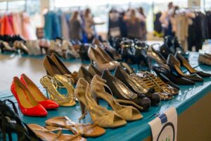 Guests shopped for shoes, suits, prom dresses, jewelry, purses and more, all provided free of charge by volunteers.