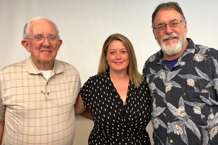 Left to right: Rotarians Walt Emery, Julie Yarnall and Mark Derry.