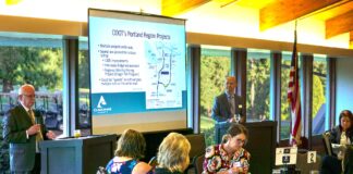County Commissioners urge community to weigh in on I-205 tolling Washington County Commissioner Roy Rogers (left) and Clackamas County Commissioner Paul Savas (top right) discuss the plans and cons of a proposed I-205 tolling plan at a recent Tualatin Chamber of Commerce Key Leaders breakfast at Tualatin Country Club on Sept. 8. Michael Antonelli/Tualatin Life