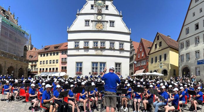 Tualatin High School musician plays his way through Europe on summer adventure The Oregon Ambassadors of Music, a band comprised of high school students and recent graduates from around the state, plays a concert in the walled, medieval city of Rottenburg, Germany.