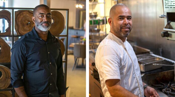 A Piece of the Pearl in Tualatin – Brix Tavern General Manager Deshawn Butler (left) and Executive Chef Adrian.