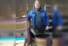 Tualatin Kiwanis Launch Holiday Food Drive Tualatin Kiwanis members Wallie Downs delivering barrels of food to the Tualatin Schoolhouse Pantry.