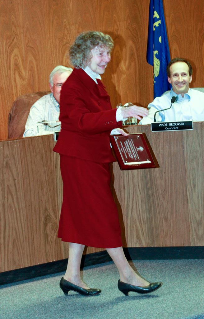 Receiving the Tualatin Community Enhancement Award in 2011.