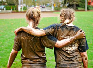 Tualatin Youth Softball Preps for the Coming Season with a Nod to Past Leaders Delaney Hoyle and Maddie Holly, age 10, at the annual Tualatin Softball Mudslide.