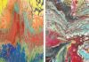 Exciting Abstract Paint-Pouring Art by Doreen Knoll on Display at the Tualatin Library