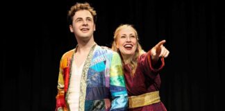 Broadway Rose Theatre Presents a Blockbuster Musical of Biblical Proportions Alex Foufos and Danielle Valentine in Joseph and the Amazing Technicolor Dreamcoat at Broadway Rose Theatre Company, June 29 - July 23, 2023. Photo by Craig Mitchelldyer