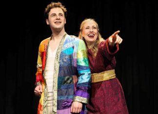 Broadway Rose Theatre Presents a Blockbuster Musical of Biblical Proportions Alex Foufos and Danielle Valentine in Joseph and the Amazing Technicolor Dreamcoat at Broadway Rose Theatre Company, June 29 - July 23, 2023. Photo by Craig Mitchelldyer