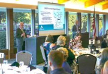 Transportation: Pay More, Get Less? Washington County Commissioner Roy Rogers (left) and Clackamas County Commissioner Paul Savas (top right) discuss the plans and cons of a proposed I-205 tolling plan at last year’s Tualatin Chamber of Commerce Key Leaders Breakfast. File Photo/Tualatin Life