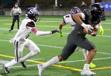 Tualatin punches ticket to state title game Tualatin star Jayden Fortier finishes off a long reception in a 42-23 win, in which the tight end had four touchdown catches.