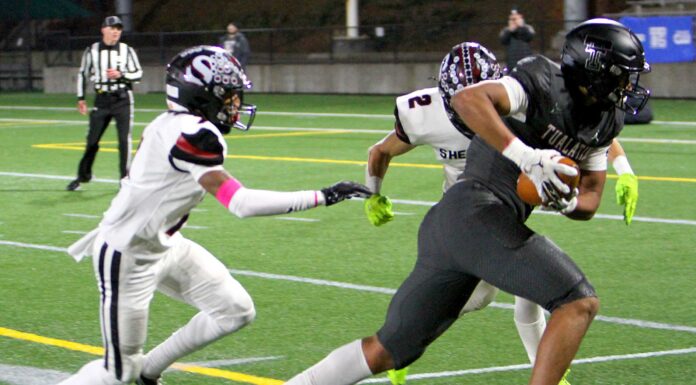 Tualatin punches ticket to state title game Tualatin star Jayden Fortier finishes off a long reception in a 42-23 win, in which the tight end had four touchdown catches.