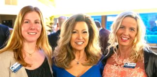 Tualatin Chamber Excellence in Business Awards Banquet (From left to right) Ali Unverzagt, Anneleah Jaxen, and Friederike Svensson.