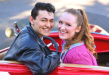Broadway Rose Presents an Electrifyin’ Good Time with GREASE Victor Polanco and Sophie MacKay in Grease at the Broadway Rose Theatre Company, April 10 – May 18, 2025. PHOTO/NAJI SAKER