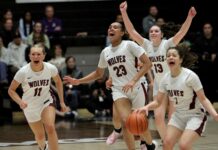 Timberwolves erase near 20-point deficit to win first state title in school history The Timberwolves erupt in celebration after a furious second-half comeback to win the school's first state title in girls basketball.