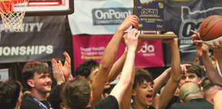 Eight Seconds of Magic: Vialva’s Back-to-Back Threes Stun Central Catholic for Tualatin State Title The Tualatin boys basketball team celebrates after winning the state title thanks to a crazy finish that saw the Timberwolves hit two threes in the last nine seconds.