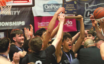 Eight Seconds of Magic: Vialva’s Back-to-Back Threes Stun Central Catholic for Tualatin State Title The Tualatin boys basketball team celebrates after winning the state title thanks to a crazy finish that saw the Timberwolves hit two threes in the last nine seconds.