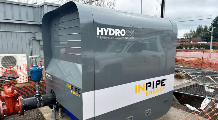 Tualatin Hydro Turbine operating soon; summer ribbon cutting planned Tualatin’s new Hydro-Turbine sitting at the Tualatin City Services Facility. The machine is set to start producing 250,000 kilowatts hours of energy each year.