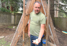 Ducks and many other domestic Fowl now allowed in Tualatin Kevin Mulvaney showcasing eggs laid by his Runner Ducks on March 17, 2026.