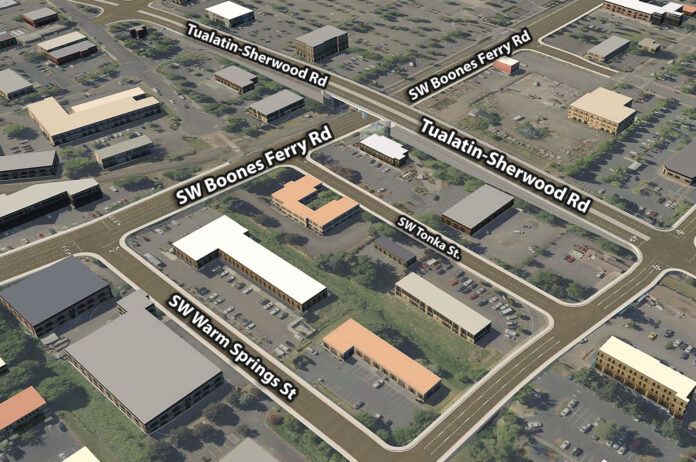 At their March 9 meeting, Tualatin City Councilors told engineers to continue investigating raising Tualatin Sherwood Road over Boones Ferry Road and the Portland and Western Railroad to curb congested traffic.