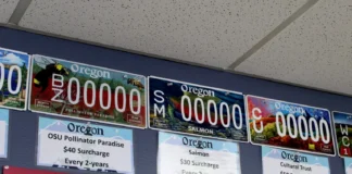Oregon DMV reviews use of undercover license plates for federal agents in wake of legal threat Oregon license plate options are pictured.
