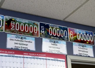 Oregon DMV reviews use of undercover license plates for federal agents in wake of legal threat Oregon license plate options are pictured.