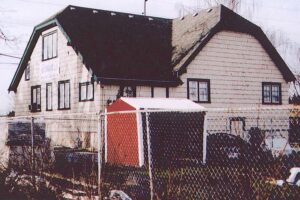 Rear view of the 1926 building before the move in 2005.  Abundant Life Family Church was the last group to lease the space.                                                                                                                            