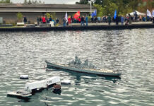 Portland Model Power Boat Association brings Float back to Tualatin for Memorial Day Rick Piper's USS Arizona and the Pearl Harbor National Memorial.