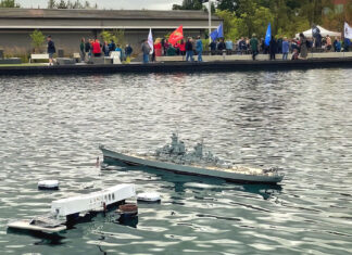 Portland Model Power Boat Association brings Float back to Tualatin for Memorial Day Rick Piper's USS Arizona and the Pearl Harbor National Memorial.