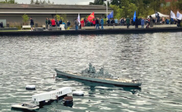 Portland Model Power Boat Association brings Float back to Tualatin for Memorial Day Rick Piper's USS Arizona and the Pearl Harbor National Memorial.