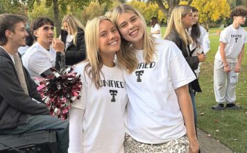 Tualatin High Schoolers elected to represent Oregon in 2026 Special Olympics Sophie Flicker and Piper Findtner wearing "Unified" T-shirts.
