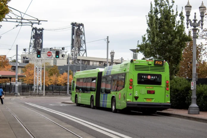 TriMet-bus-in-Portland TriMet bus in Portland, Oregon
