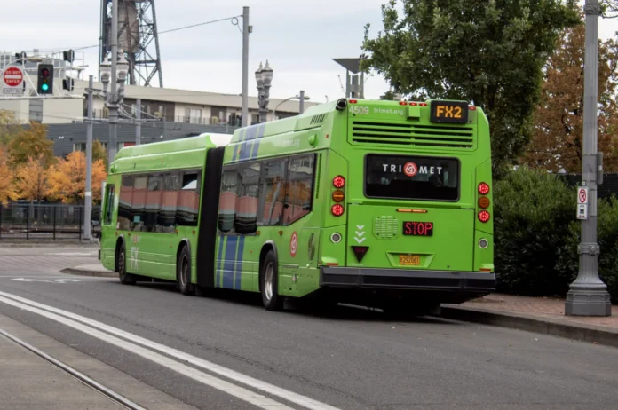 TriMet-bus-in-Portland-crop TriMet bus in Portland, Oregon