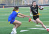 Flag football continues to grow at Tualatin and around the state Tualatin's Paige Estes races around the corner trying to out-run a defender.