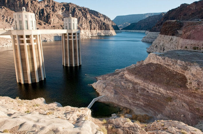Water levels in Lake Mead have fallen as the Colorado River dwindles, threatening the water supply for cities and farmers in the West.