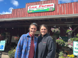Tualatin Farms Divided on State Farm Store Bill Lee Farm Teagan Lee Milera and Annie Lee standing in front of Lee Farms on April 16, 2026.