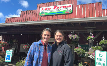 Tualatin Farms Divided on State Farm Store Bill Lee Farm Teagan Lee Milera and Annie Lee standing in front of Lee Farms on April 16, 2026.