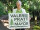 Why I Am Running for Mayor: A Letter to Tualatin Valerie Pratt holding "Valerie Pratt for Mayor" sign.